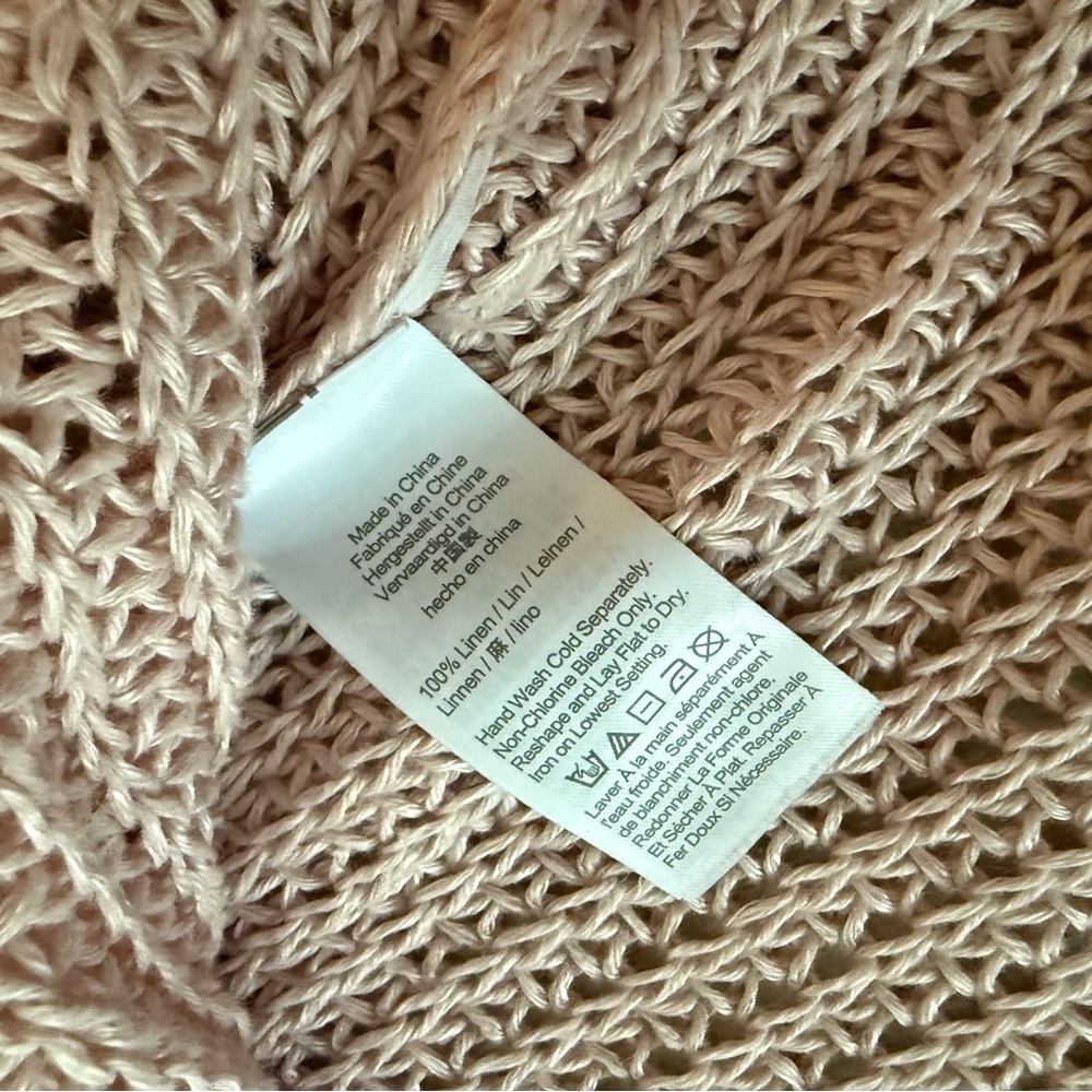 J. Crew Soft Blush Linen Knit Sweater women’s L - Picture 5 of 5